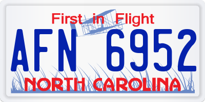 NC license plate AFN6952