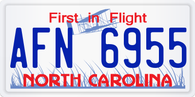 NC license plate AFN6955