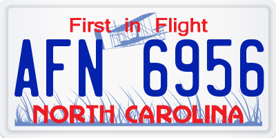 NC license plate AFN6956