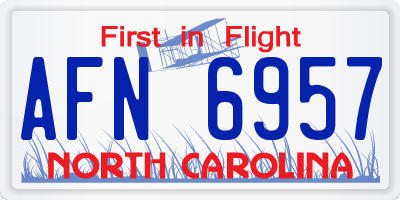 NC license plate AFN6957