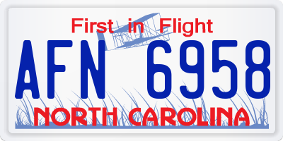 NC license plate AFN6958