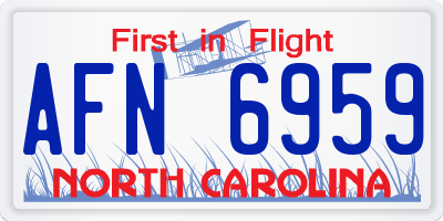 NC license plate AFN6959