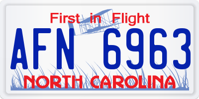 NC license plate AFN6963