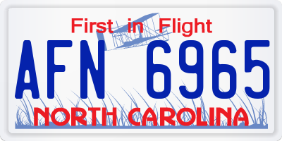 NC license plate AFN6965