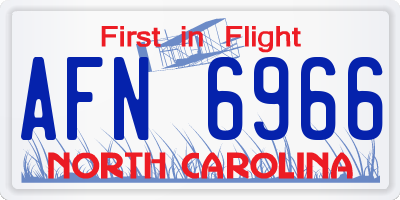 NC license plate AFN6966