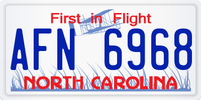 NC license plate AFN6968