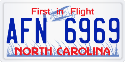NC license plate AFN6969