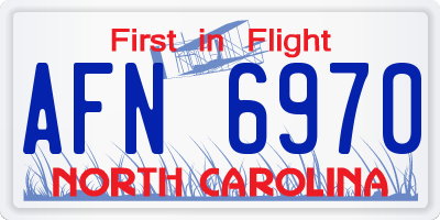 NC license plate AFN6970
