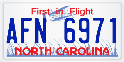 NC license plate AFN6971