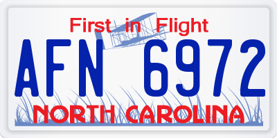 NC license plate AFN6972