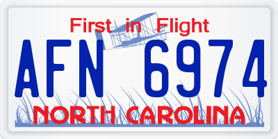 NC license plate AFN6974