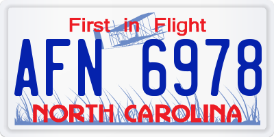 NC license plate AFN6978
