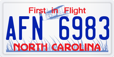 NC license plate AFN6983