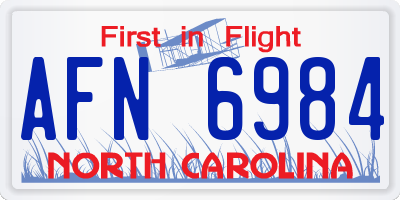 NC license plate AFN6984