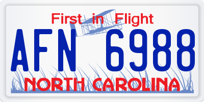 NC license plate AFN6988