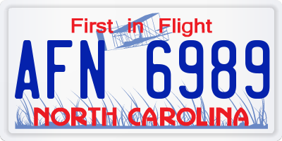 NC license plate AFN6989