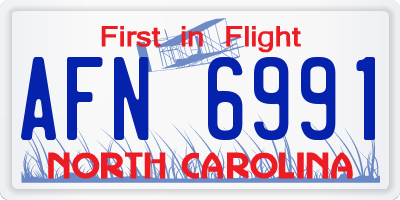NC license plate AFN6991
