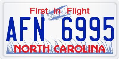 NC license plate AFN6995