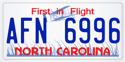 NC license plate AFN6996