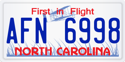 NC license plate AFN6998