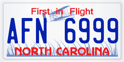 NC license plate AFN6999
