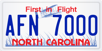 NC license plate AFN7000