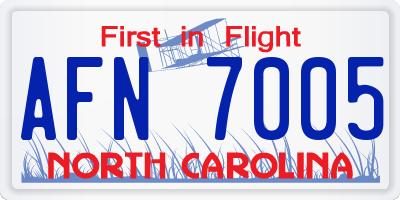 NC license plate AFN7005