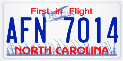 NC license plate AFN7014