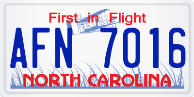 NC license plate AFN7016