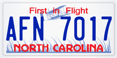 NC license plate AFN7017