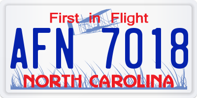 NC license plate AFN7018