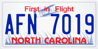 NC license plate AFN7019