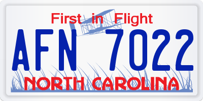 NC license plate AFN7022