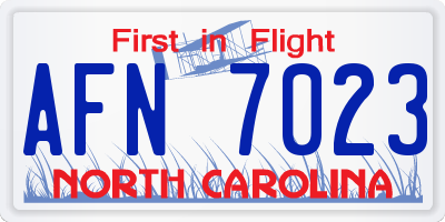 NC license plate AFN7023