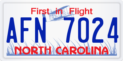 NC license plate AFN7024