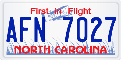 NC license plate AFN7027