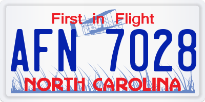 NC license plate AFN7028