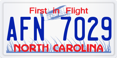 NC license plate AFN7029