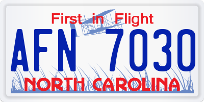 NC license plate AFN7030