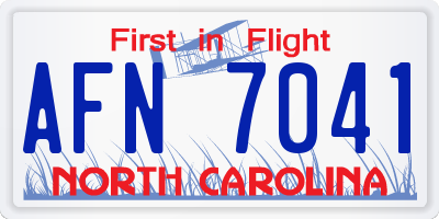 NC license plate AFN7041