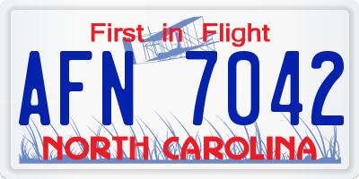NC license plate AFN7042