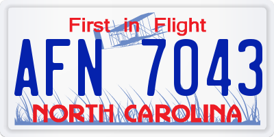 NC license plate AFN7043
