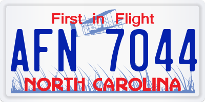 NC license plate AFN7044