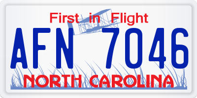 NC license plate AFN7046