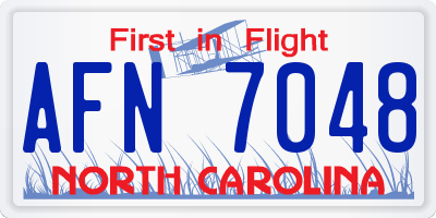 NC license plate AFN7048