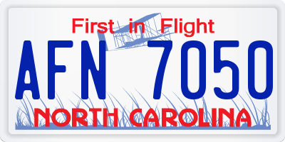 NC license plate AFN7050