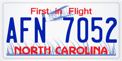 NC license plate AFN7052