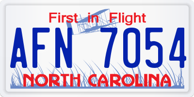 NC license plate AFN7054
