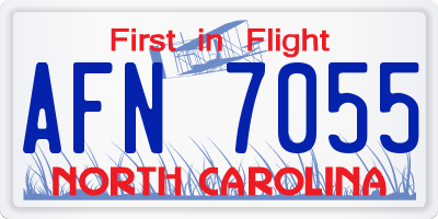 NC license plate AFN7055