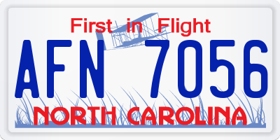 NC license plate AFN7056
